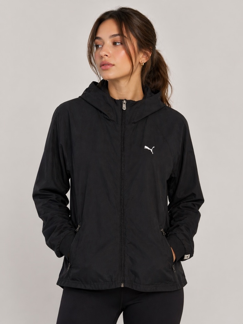 Puma Black Hooded Utility Jacket with Subtle Logo